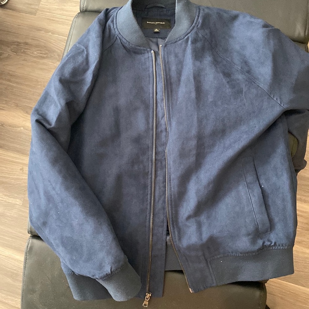 Banana Republic slim fit suede jacket, M, blue